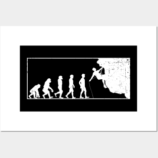 Rock Climbing Evolution Silhouette Posters and Art